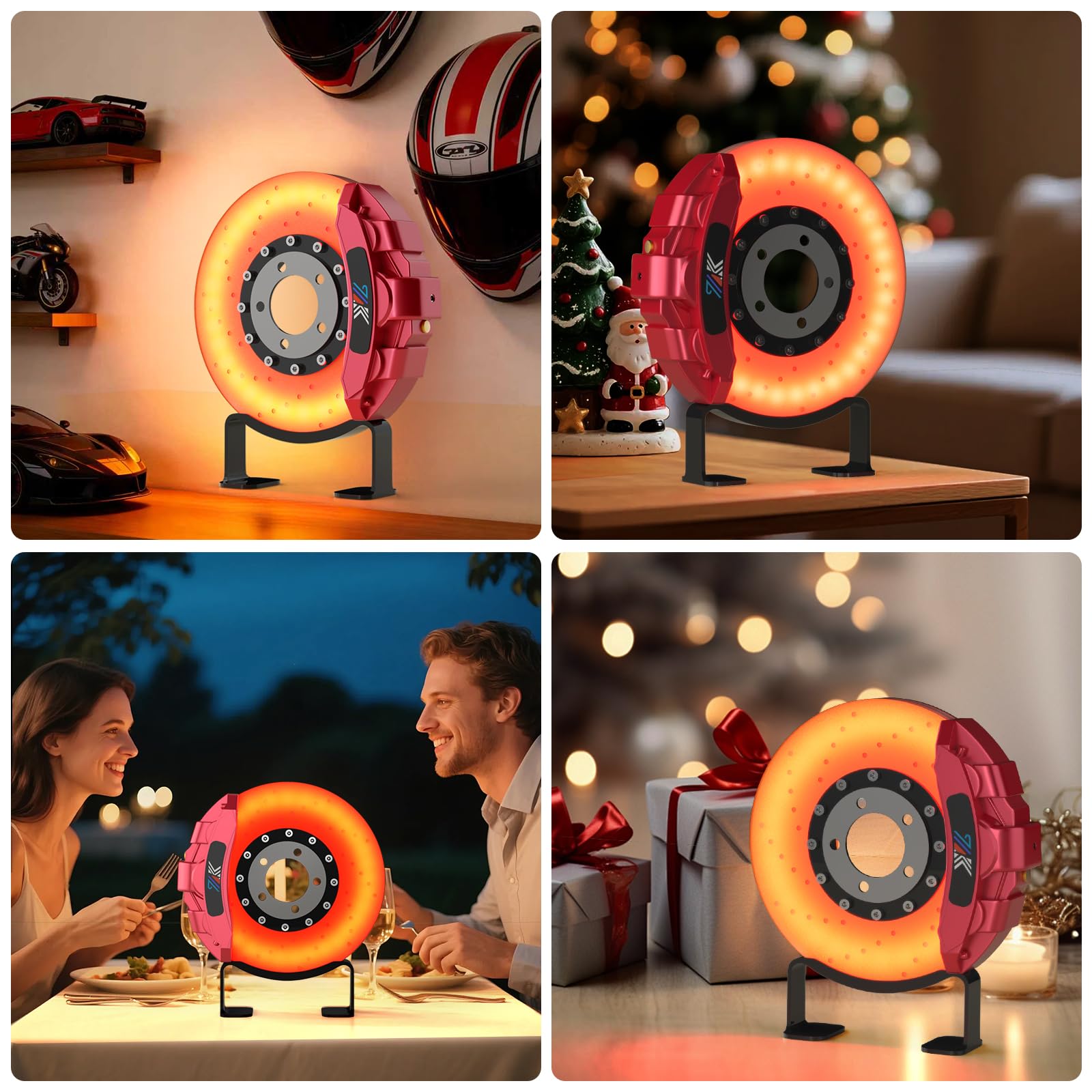 Unique 3D Brake Disc Night Light Rechargeable USB Touch Control Desk Lamp Room Decor Cool Gifts for Car — view 7