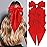 Velscrun Red Hair Bows for Women Girls, Silky Satin Large Coquette Bow Oversized Hair Ribbons Big Bows Clip, Long Tail Bowknot Hair Barrettes Halloween Christmas Hair Bow Accessories