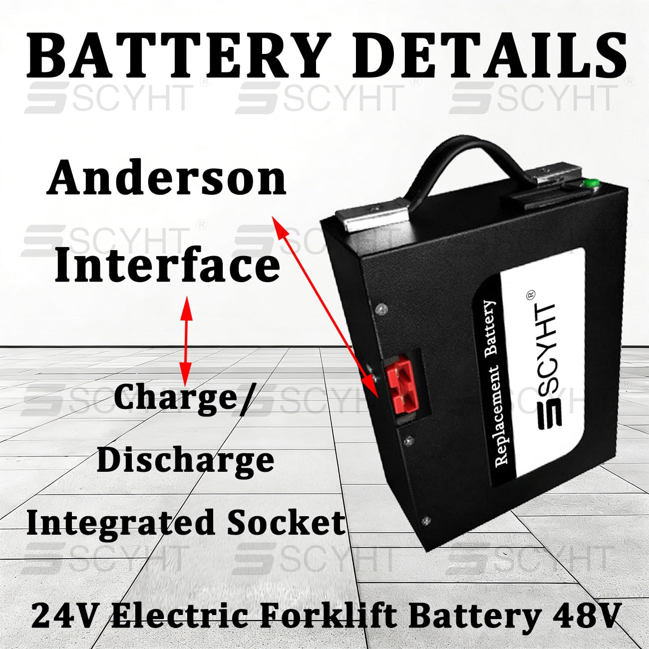 Batteria per carrello elevatore elettrico 48 V Batteria al litio 24 V Batterie transpallet elettrico Batterie 20Ah LiFePO4 Accessorio movimentatore telescopico,48v10ah