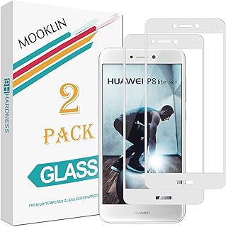 MOOKLIN Huawei P8 Lite 2017 Protector de Pantalla,[2 Piezas] [Cobertura Completa] [Anti-Rasgu?os] [Dureza 9H] [Alta Definici?n ] Film para Huawei P8 Lite 2017 Cristal Vidrio Templado Premium - Blanco