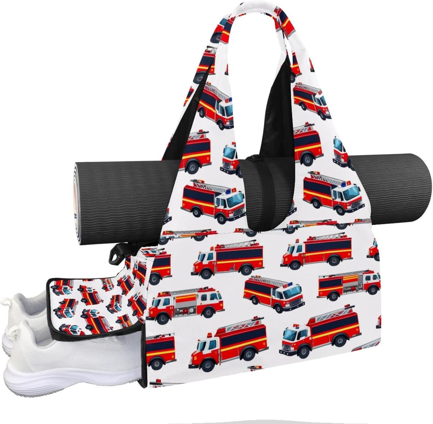 Gym Bag for Women, Galaxy Space Yoga Mat Bag with Shoe Compartment, Sport Yoga Gym Bag with Yoga Strap, Carryall Yoga Tote Bag