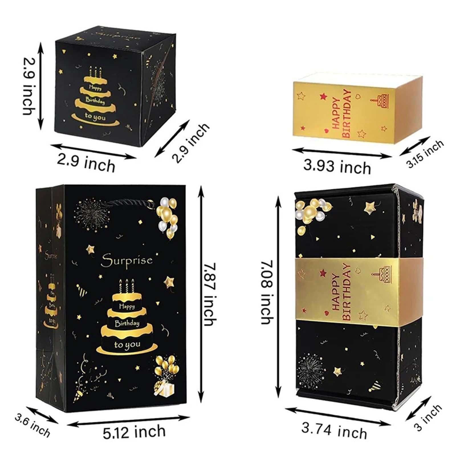 2 Paquetes De Cajas Sorpresa Explosión Plegables Para Fiestas