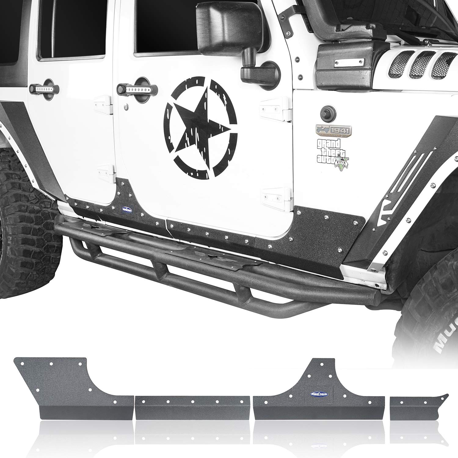 Buy uBox Wrangler Cladding Skid Plate Door Armor Rocker Guards Slider