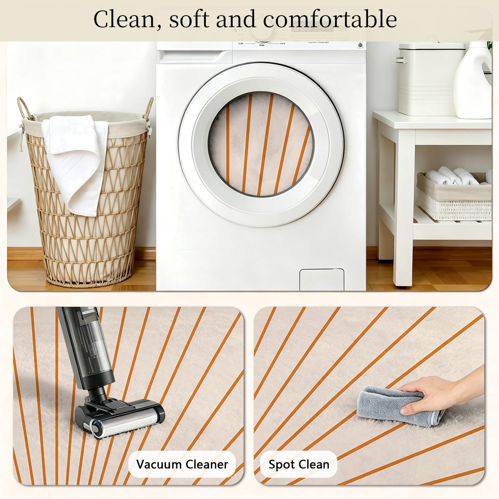 Tappeto rotondo lavabile, 90 cm, stile bohémien, morbido, con stampa astratta rossa dei raggi del sole, antiscivolo, per ingresso, soggiorno, camera da letto, accanto al divano e all'ufficio (beige)