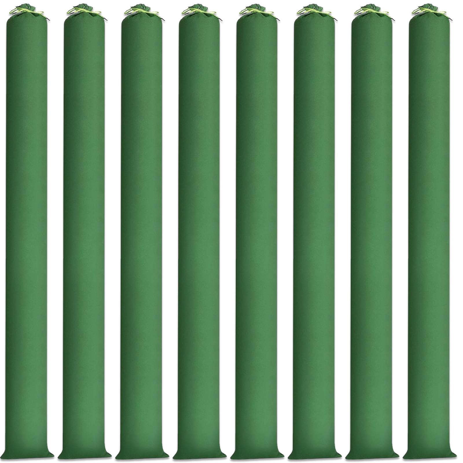 8Pcs Long Canvas Sandbags, Flood Barrier Sand Bags Thickened Water Barriers Green Tube Sandbags for Door Window Flood Control, 215 x 19.5 cm