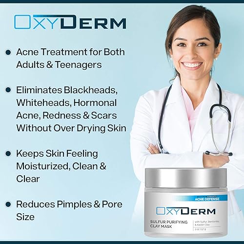 Miniatura 4 de Máscara de arcilla purificadora de azufre: tratamiento de limpieza profunda de poros. Limpia manchas de acné, poros obstruidos, cicatrices, piel