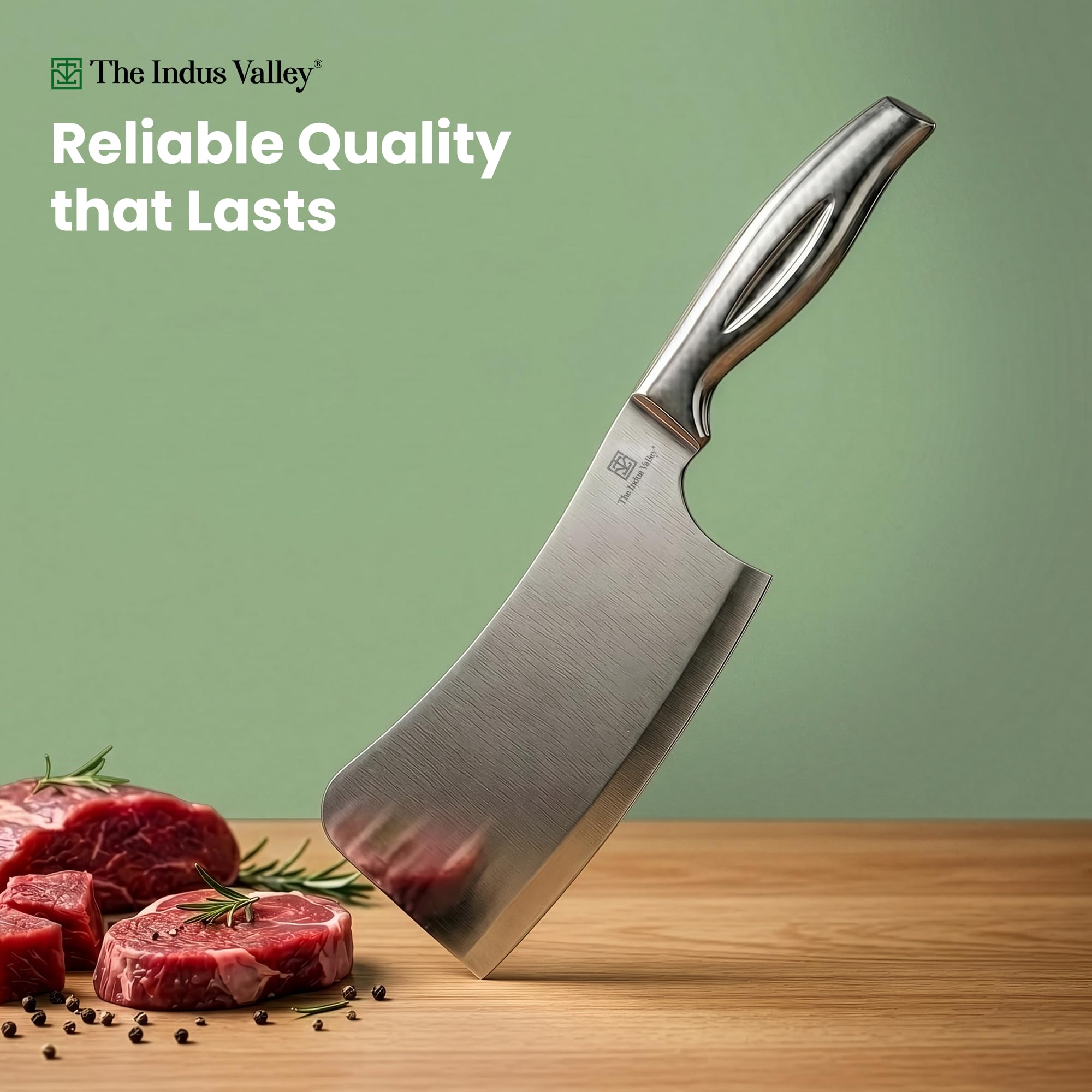 Indus Valley Stainless Steel Knife Set - 5 Piece with Stand -8 Indus Valley Stainless Steel Knife Set - 5 Piece with Stand -8