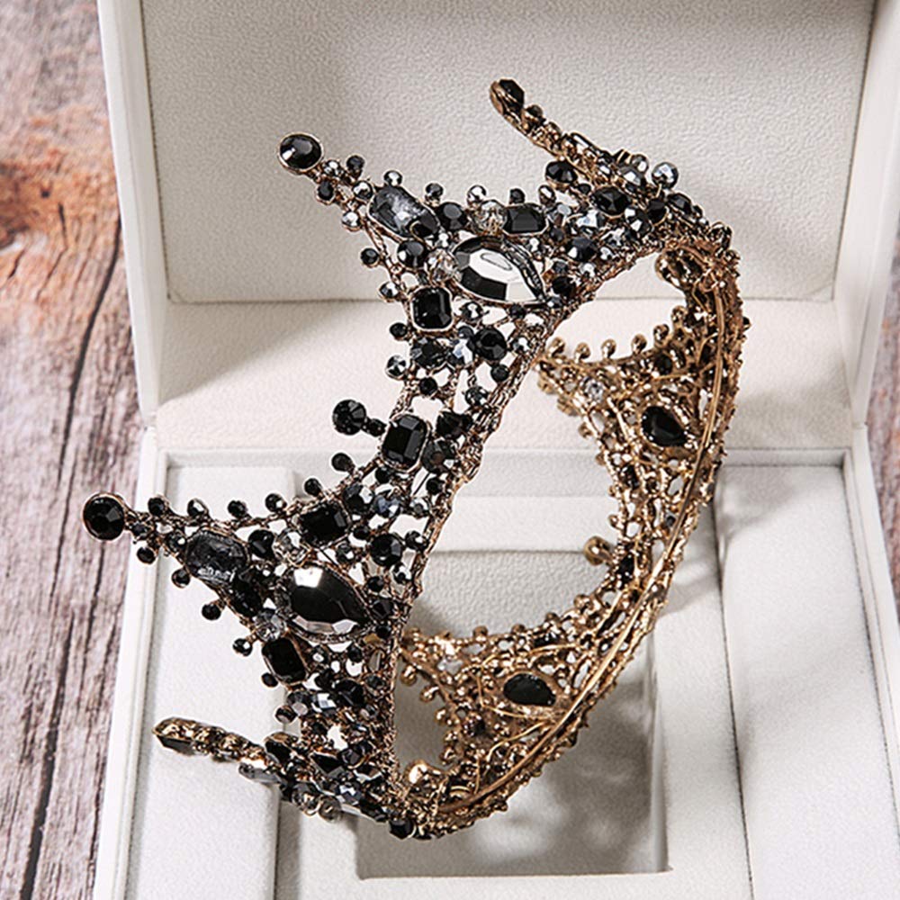 Crown for Women Headband Crown Baroque Queen Rhinestone Wedding Pageant for Birthday Prom Party(Crown+earrings)