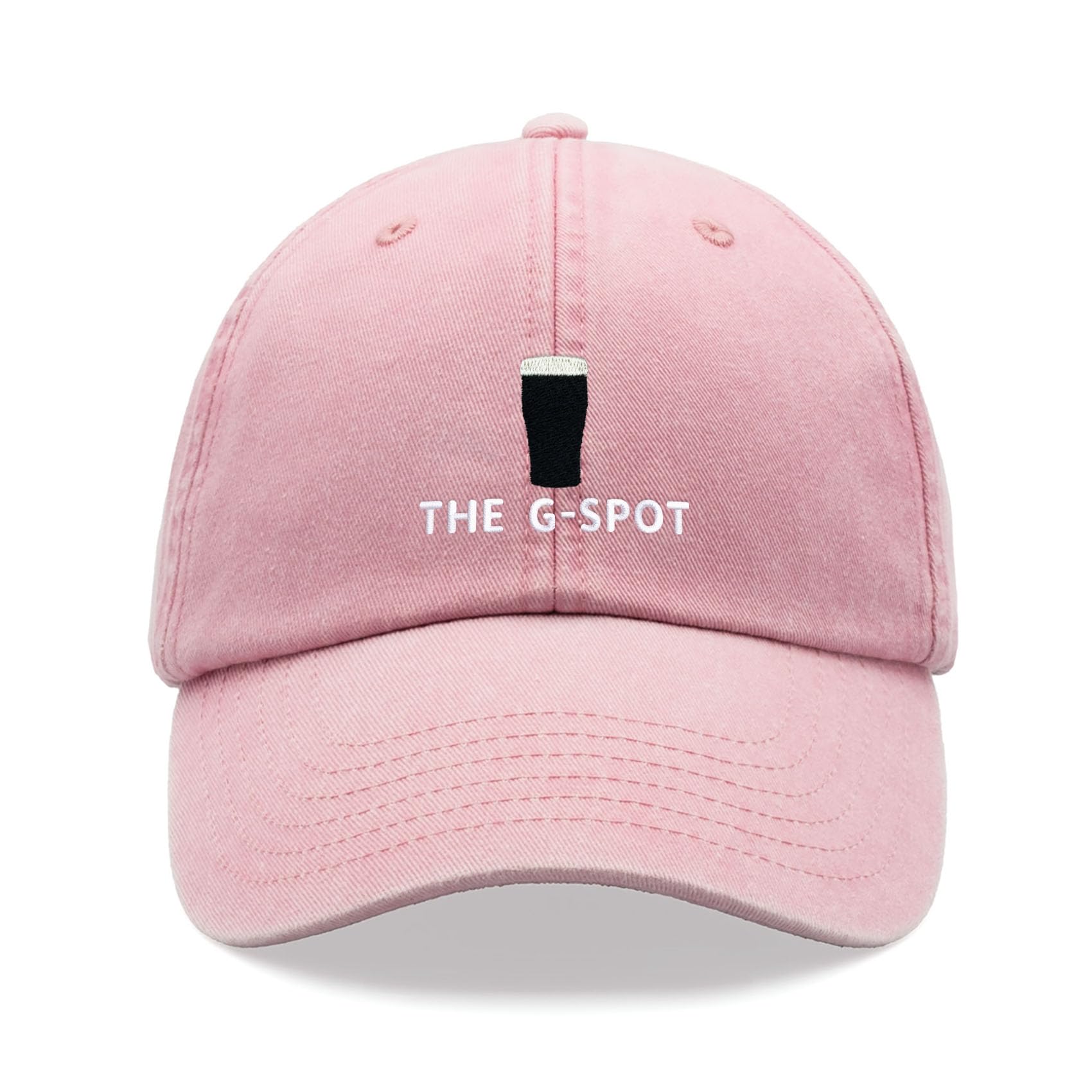 The G-Spot Pint Baseball Cap Vintage Washed Unisex Dad Hat Adjustable Beer Stout Drinker Pink