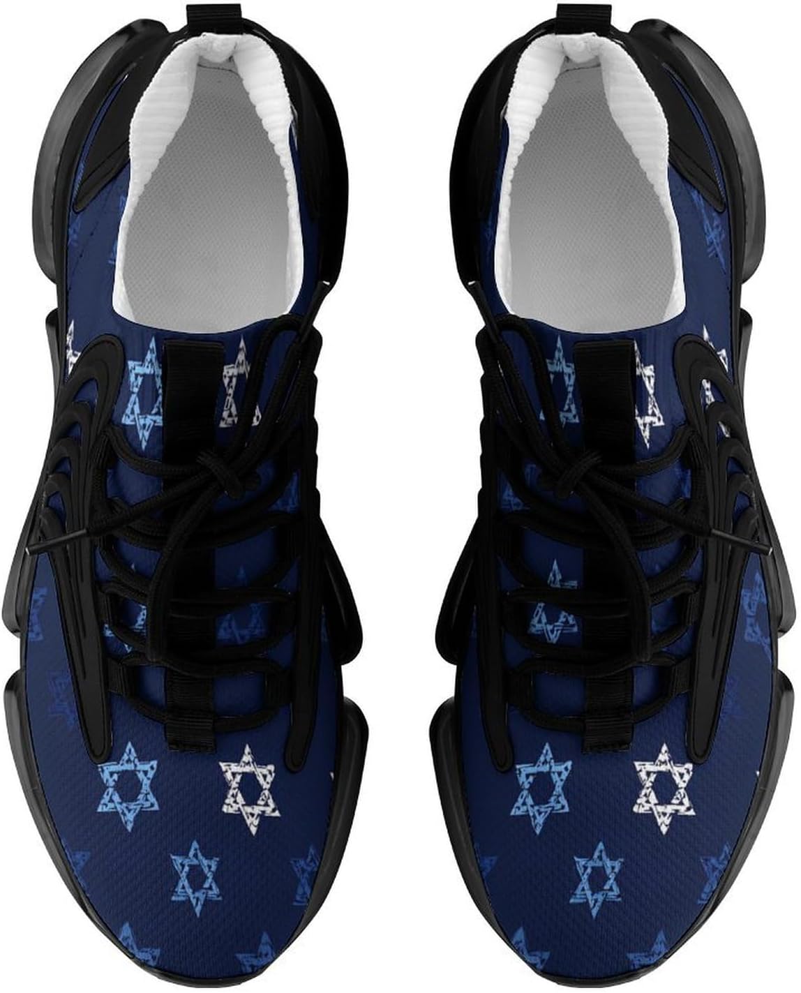 Star of David Graffiti Running Shoes for Men Low Top Athletic Training Shoe Sports Walking Gym Sneakers