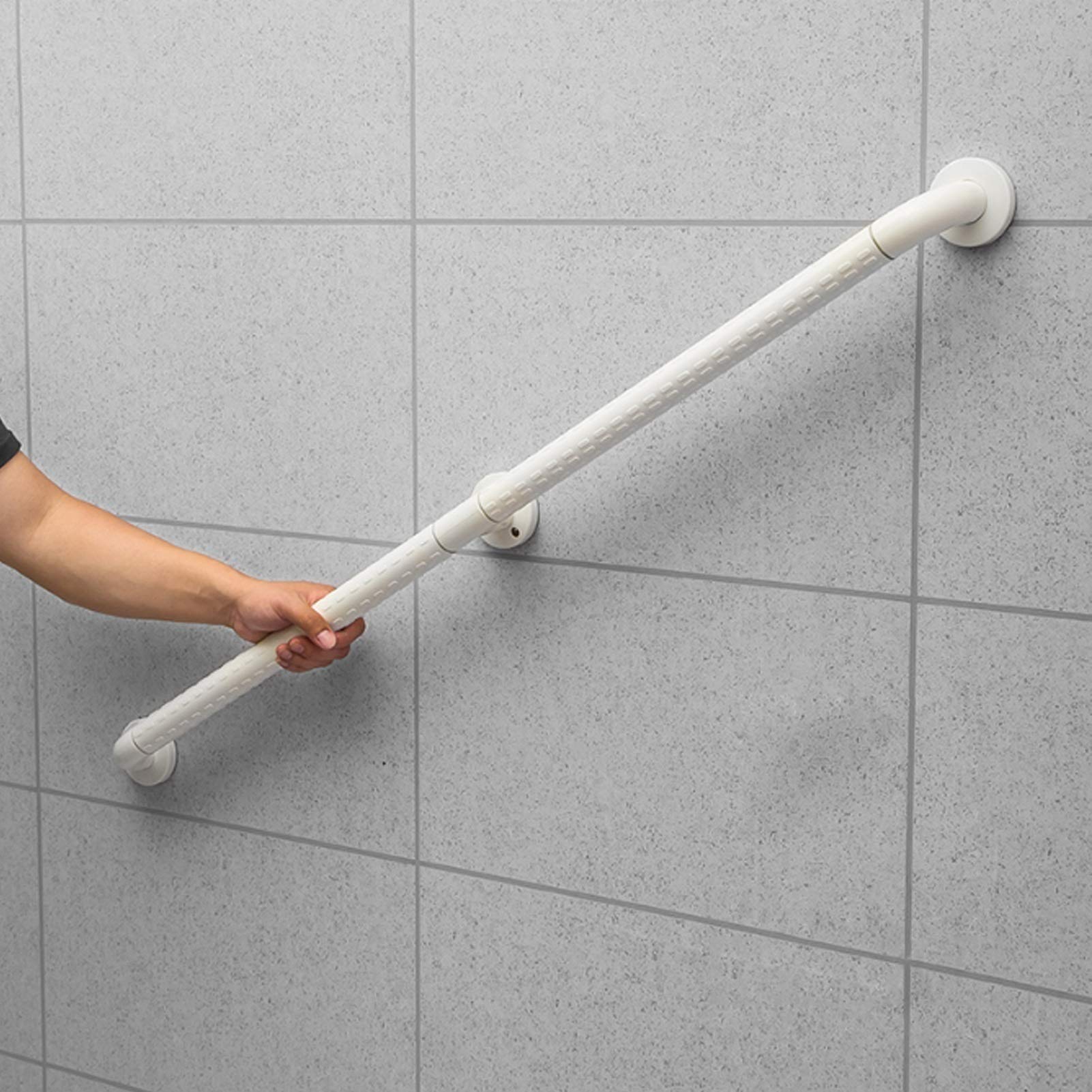 CMBSSTFC Edelstahl-Wand-Treppengeländer, Haltegriff-Set, weiß – Innen- und Außentreppe oder Geländer für Badezimmer oder 80 cm Länge