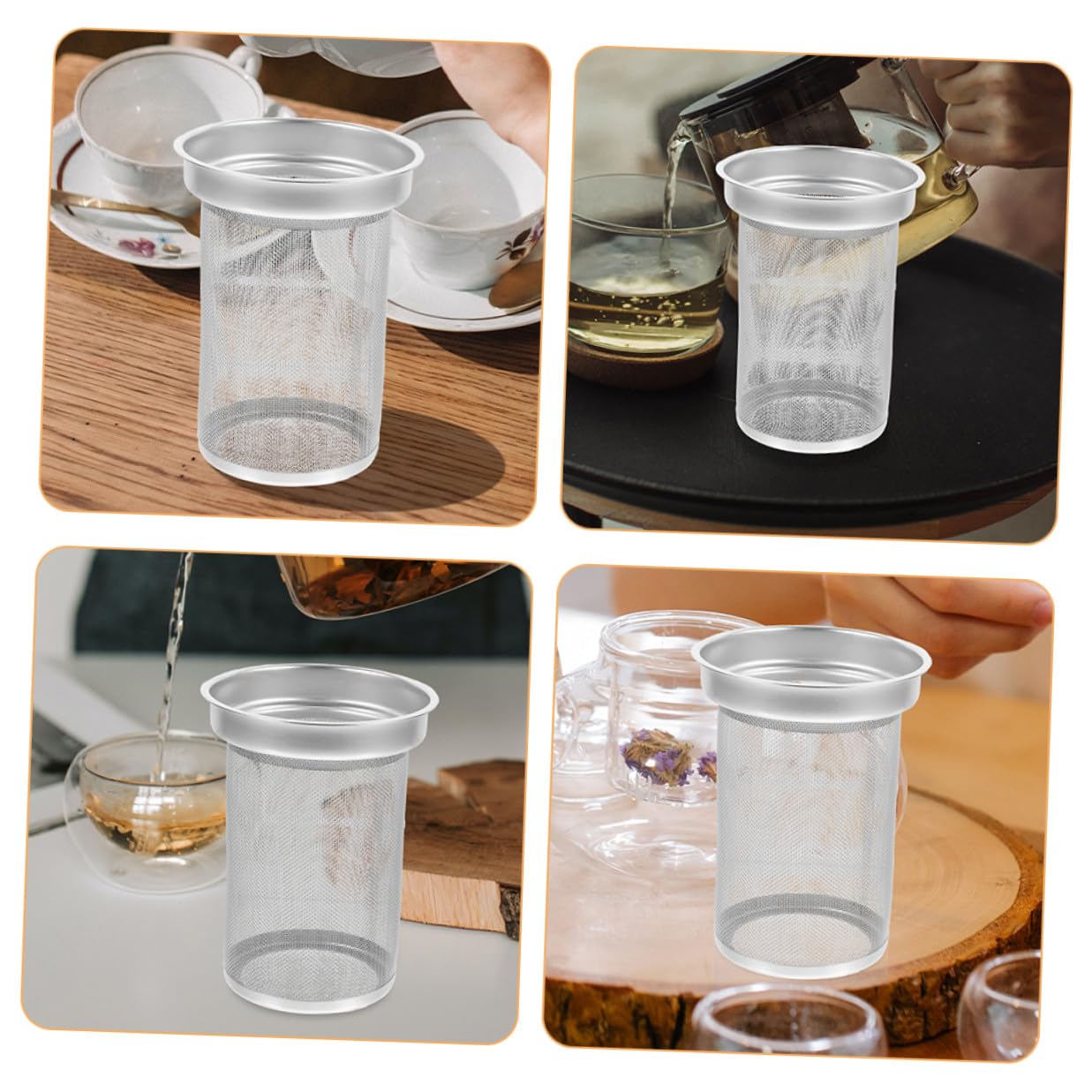 Infuseur à Thé En Acier Inoxydable 7,4x6,7 Cm Passoire Filtre Métal Maille Fine Pour Thé En Vrac Usage Domestique Infusion Et Tisane