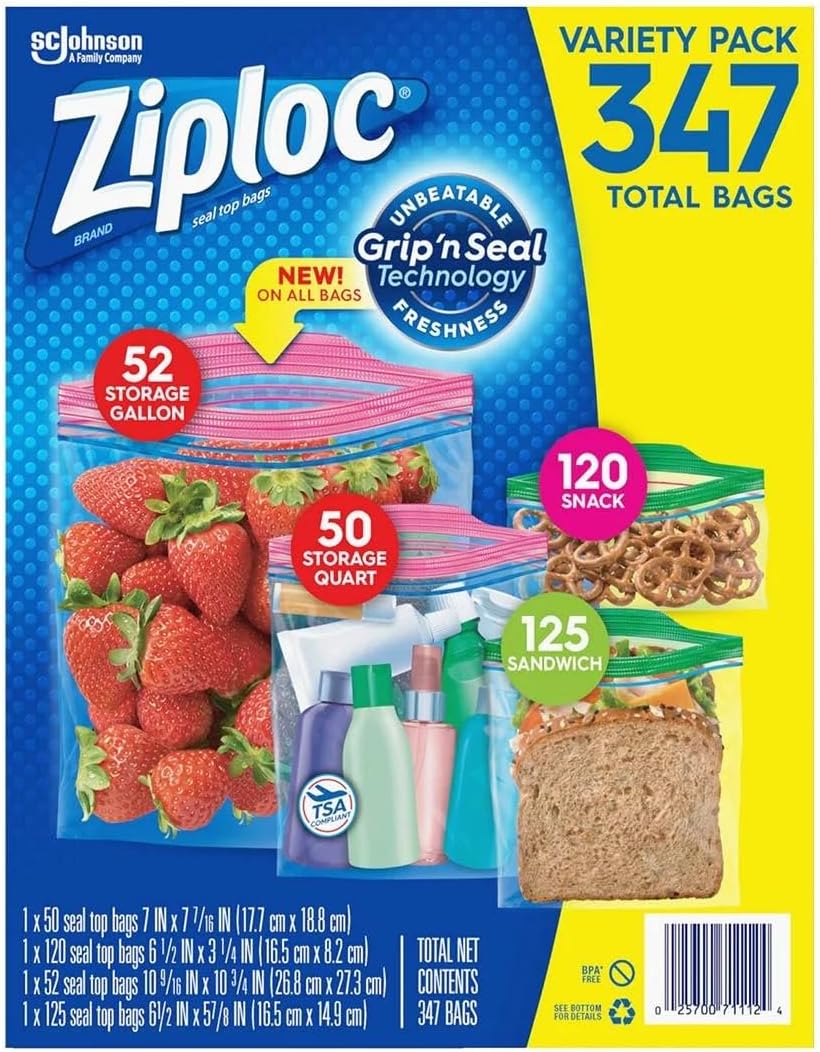 Ziploc Variety Total Bags, 347 Pack