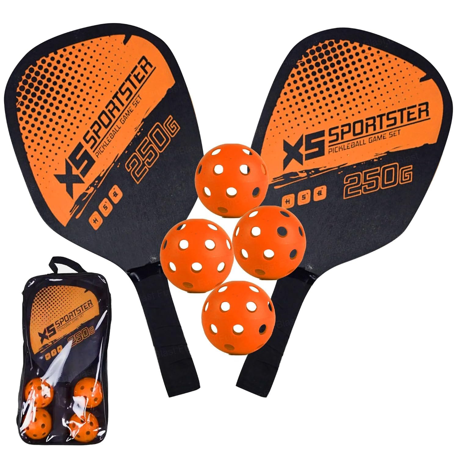 ARROWMAX Wooden Pickleball Paddle Set for Kids – 2 Junior Rackets, 4 Pickleballs & Carry Bag – Lightweight Wood Kids Pickle Ball Set in India (Orange)-picture-26