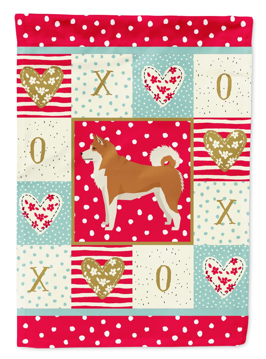 Akita Love Flag Caroline's Treasures canevas haut de gamme multicolore
