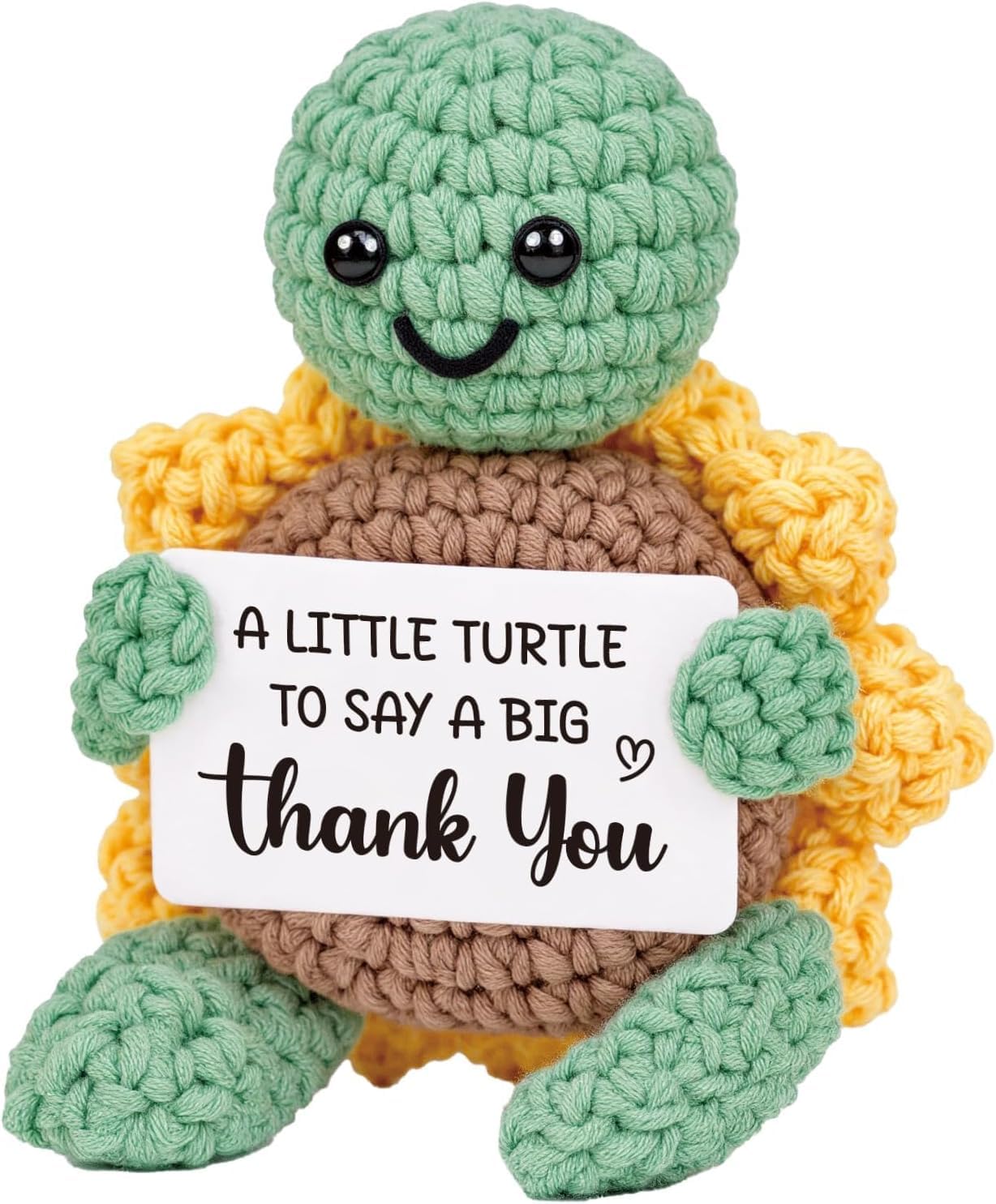 ALUNME Thank You Gifts for Women Men, Handmade Crochet Turtle with Sunflower Shell