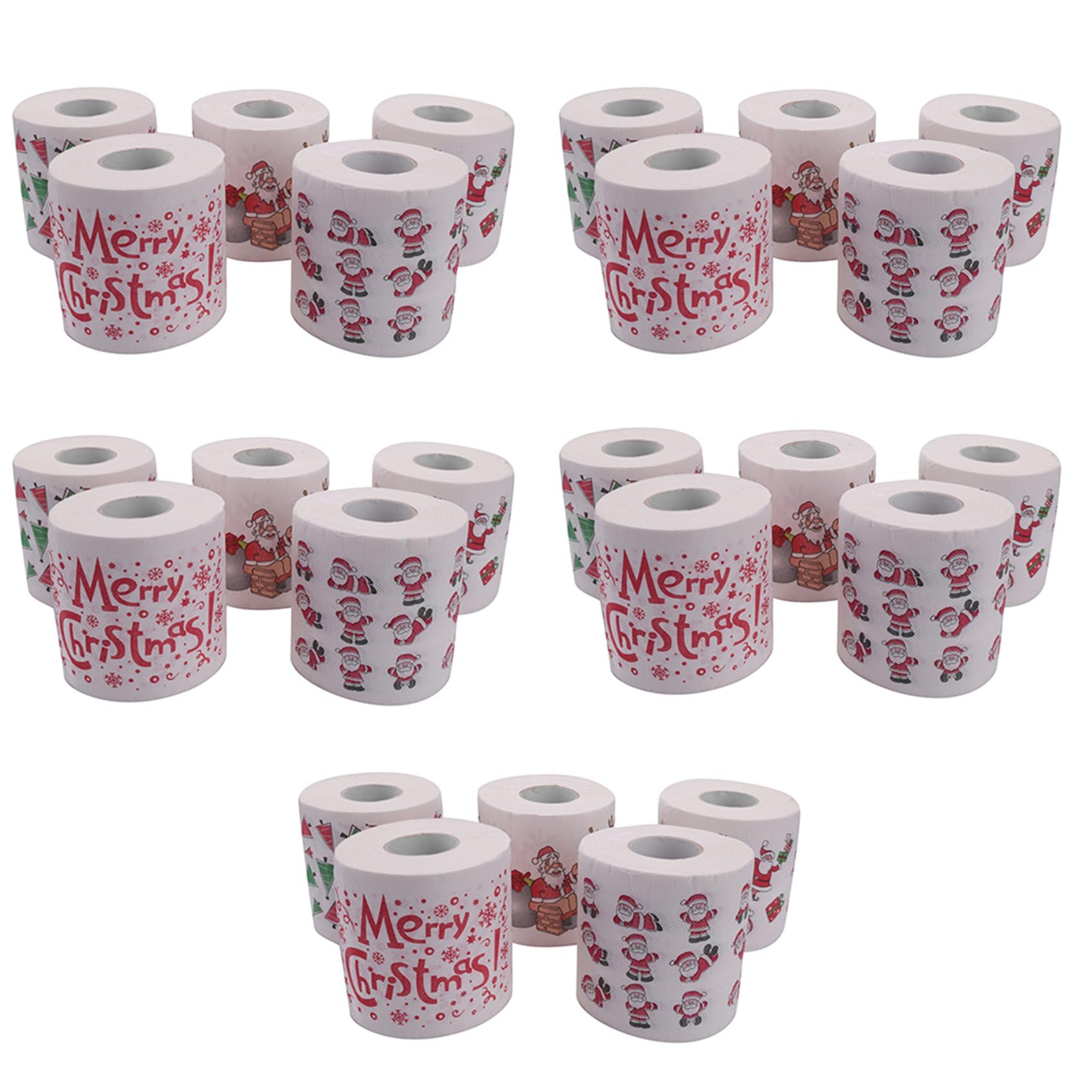 Hndhbfgrt 5 Styles Santa Claus Paper Roll Tissue Paper Towels Christmas Decorations Xmas Santa Room Toilet Paper 25 Roll