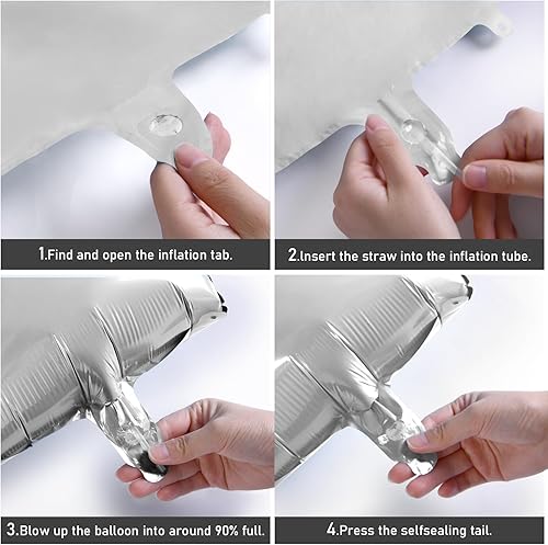 Miniatura 3 de MOMOHOO Globo grande plateado de 40 pulgadas con el número 3  Corona de papel de aluminio grande con número de helio del 0 al 9 para fiesta de