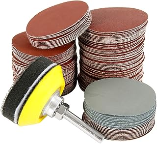 120PCS Sanding Discs Pad Kit 2 Inch Hook and Loop Sanding Pad with Shank Backer Plate and Soft Foam Buffering Pad, Sandpaper Disc for Drill Grinder Rotary Tools Assorted 60-3000 Grits