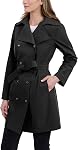 Calvin Klein womens Double Breasted Trench Coat With Detachable Hood and BeltTrench Coat