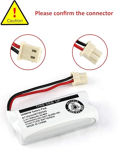 Miniatura 3 de Batería BT162342 / BT262342 BT183342/BT283342 BT166342/BT266342 2.4v 800Mah Batería para VTech CS6114 CS6419 CS6719 AT&T EL52300 CL800 112 V Tech