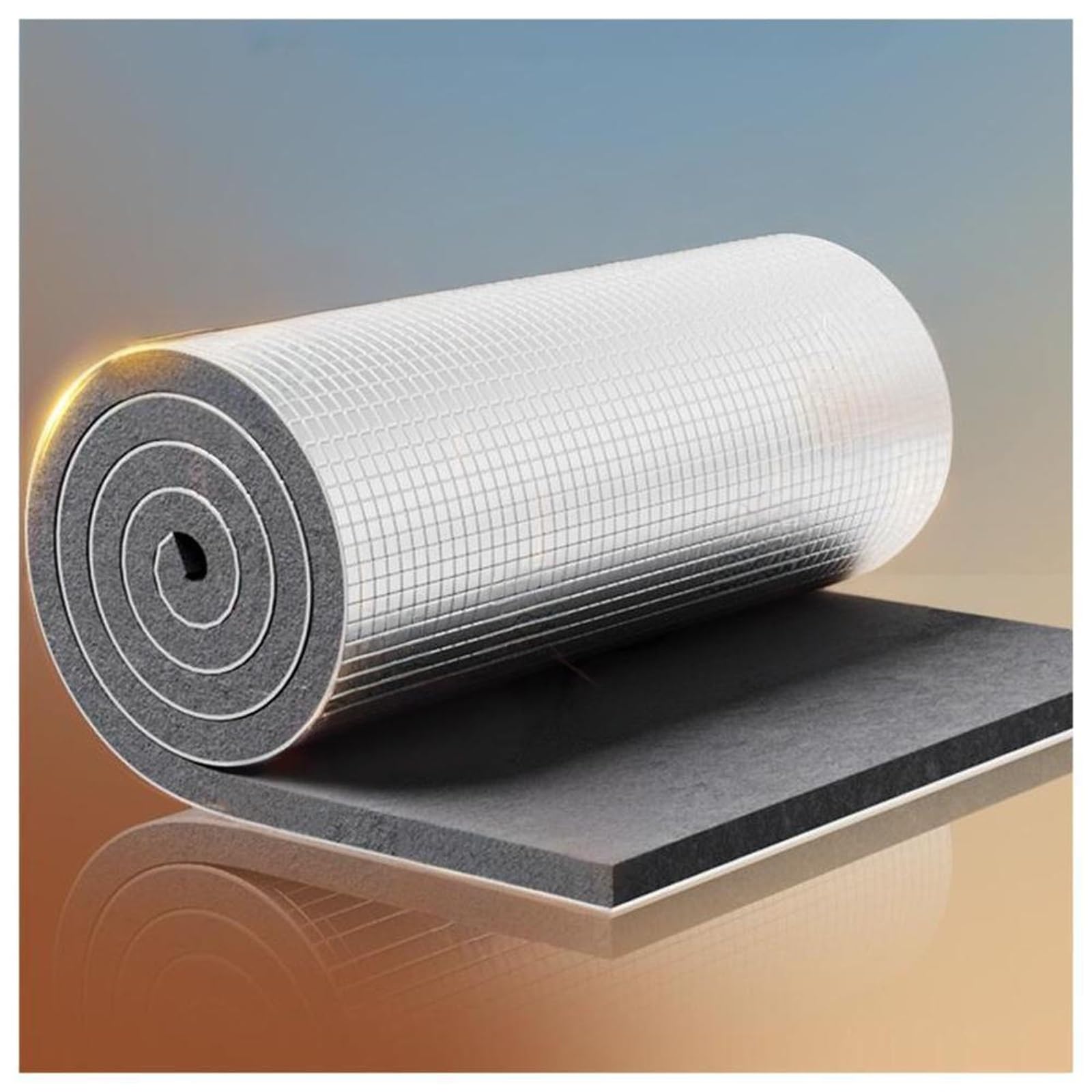 Isolante Termico Adesivo Foglio di Alluminio Schiuma,Pannelli Isolanti per Umidità Rotolo di Schiuma Autoadesiva,Protegge Freddo Caldo,per Radiatori,Pavimenti,Tetti,Pareti(20MM(THK),1*2m/3.2*6.6ft)