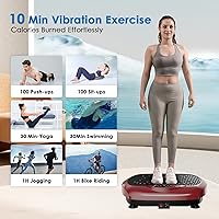 Vista 2 de Vibration Plate Exercise Machine - Whole Body Workout Vibration Platform Lymphatic Drainage Machine for Weight Loss Home Fitness with Resistance