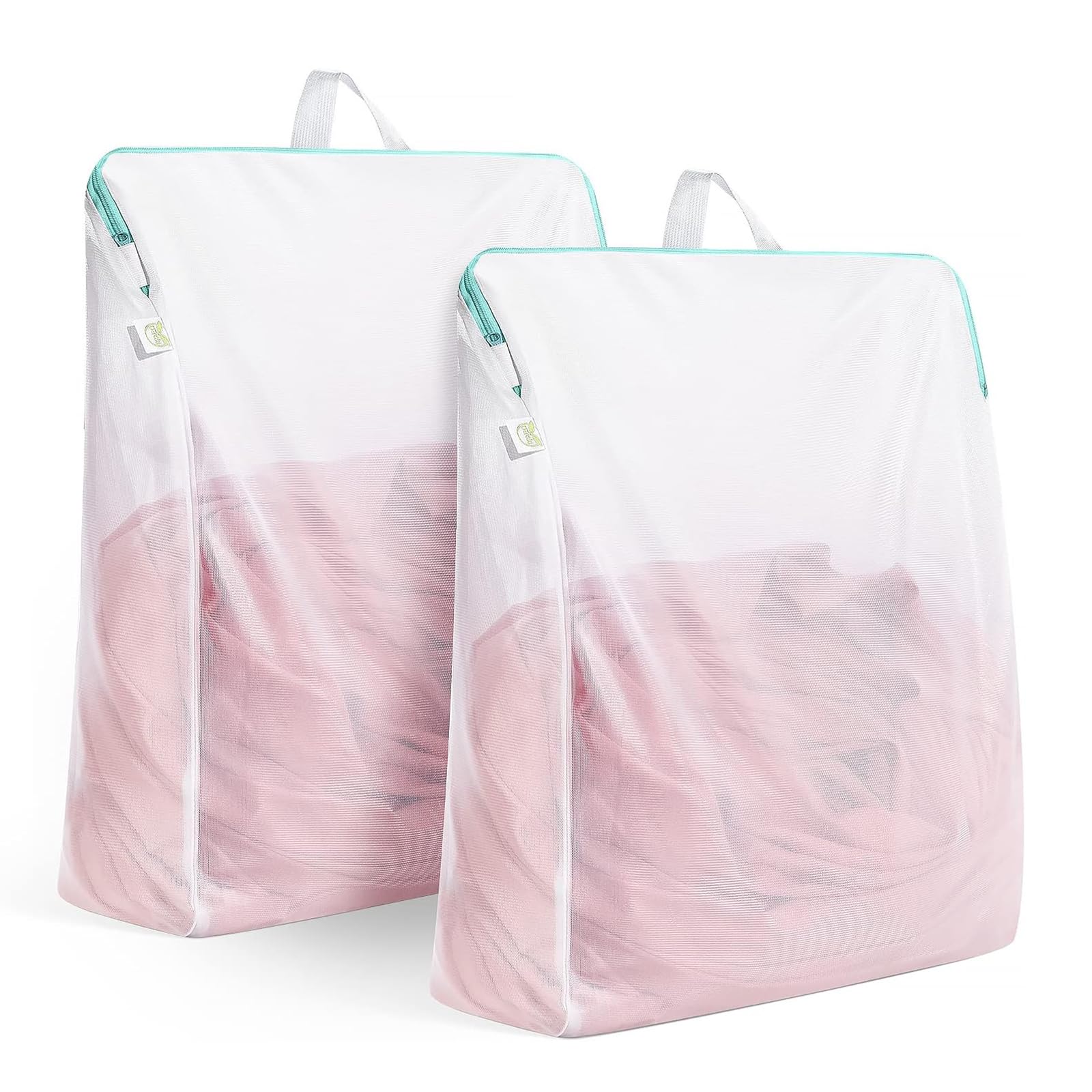 OTraki Bolsas para Lavadora con Asas 50 x 60cm 2PCS Bolsa para Ropa Sucia Reutilizable Bolsa para la Colada Grande con Cremallera para Ropa Delicada, Dormitorios Universitarios y Apartamentos