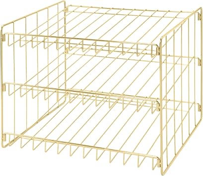 Kitchen Details 3 Tier Can Storage Organizer Rack in Gold