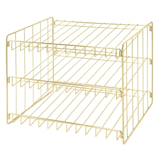 Kitchen Details 3 Tier Can Storage Organizer Rack in Gold