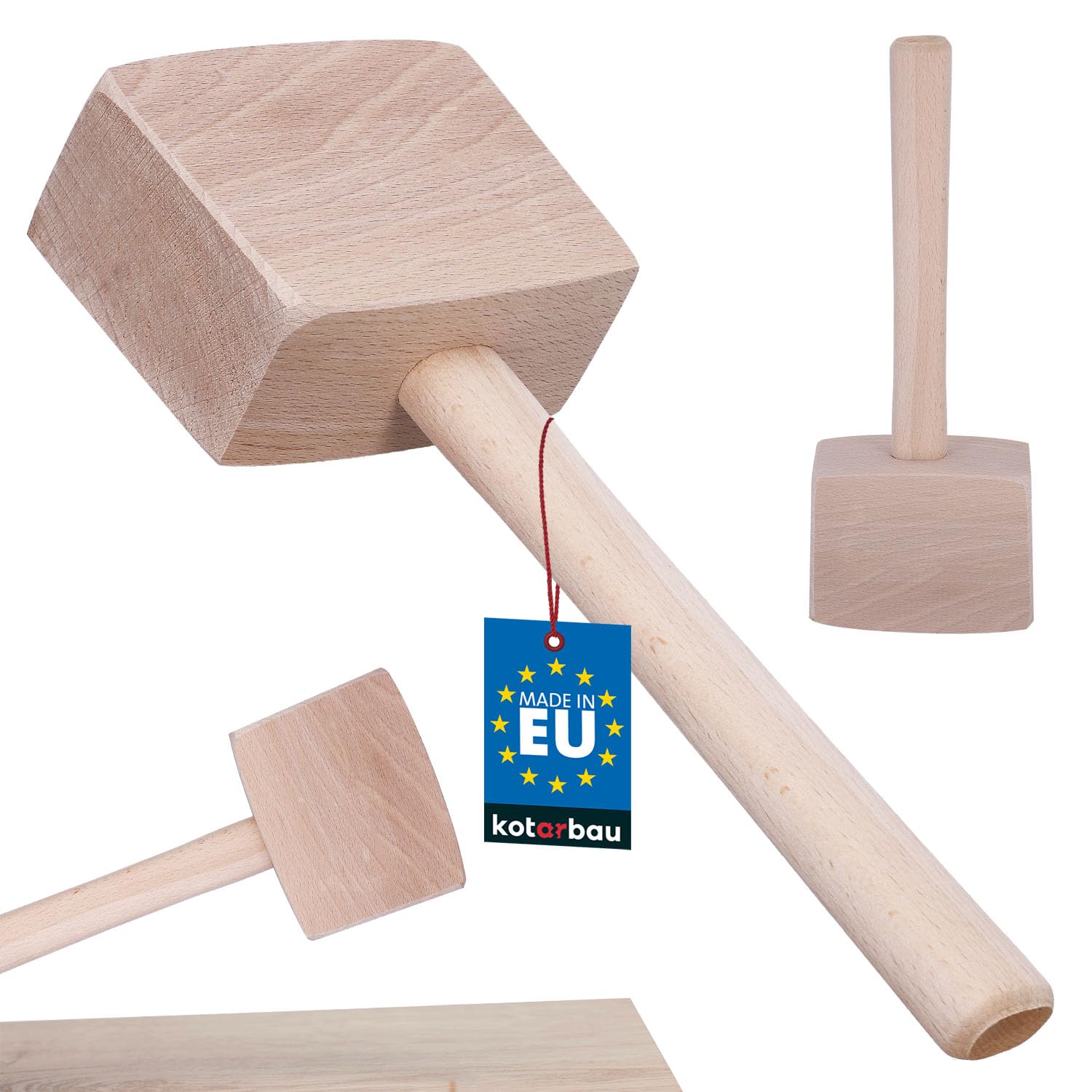 Kotarbau® - Marteau de menuisier - En bois de hêtre - Rectangulaire