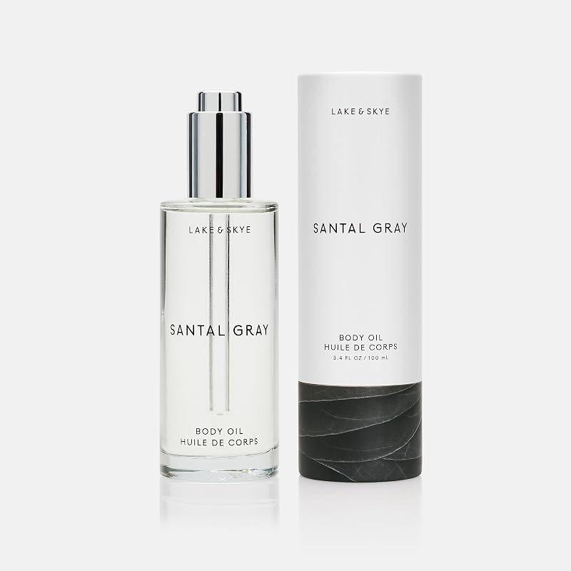 Lake & Skye Santal Gray Óleo Corporal com Vitamina E e Óleo de Amêndoas Doces, 100 mL