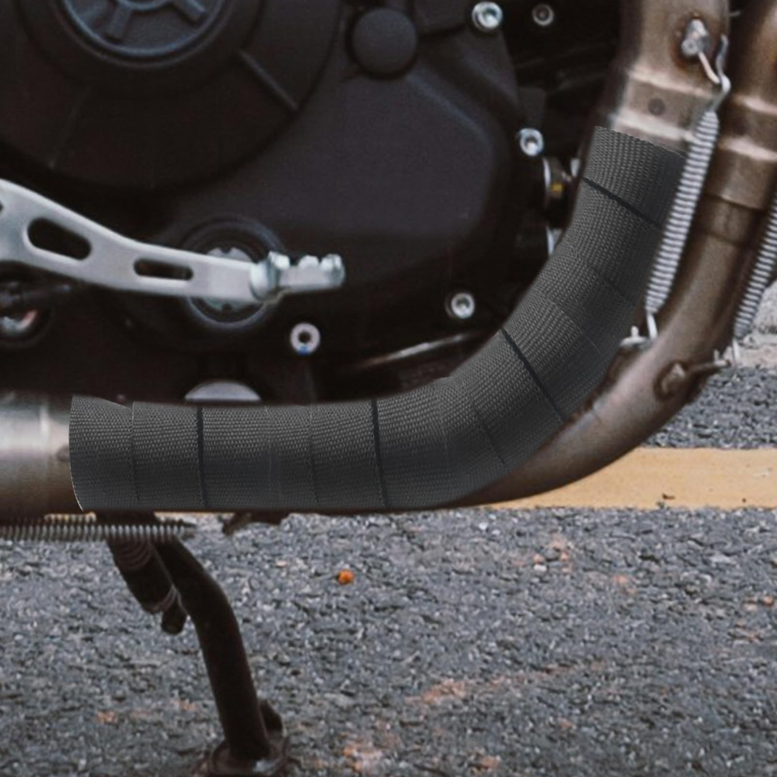 2 Benda Termica per Scarico Marmitta, con 10 Fascette in acciaio inox, Nastro Termico Isolante in Fibra di Vetro, per Tubi di Scarico Vano Motore, Auto e Moto, 5 m x 50 mm, nero