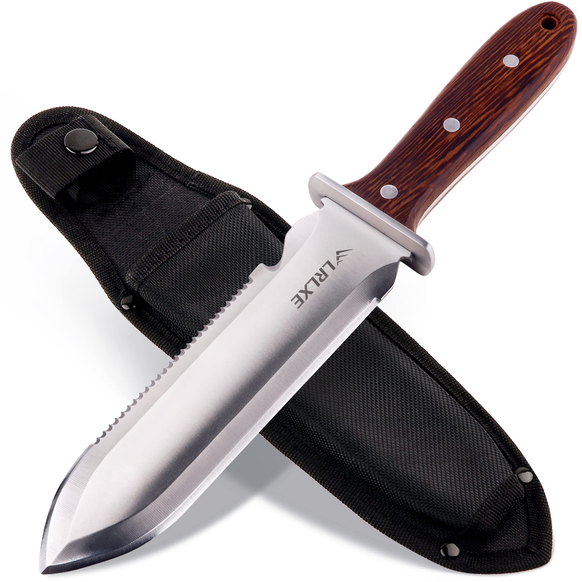 LRLXE Hori Hori Knife, Sharp Garden Knife, Weed Knife with Sawtooth Edge, Used for Excavation, Weeding, Planting, Suitable for Gardening, Camping, Adventure and Outdoor Activities…