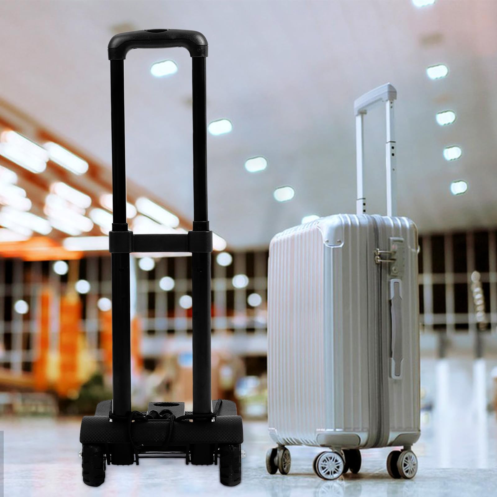 PartyKindom Carrito Plegable de Aleación de Aluminio Pequeño y Portátil Gran Capacidad de Carga para Equipaje y Compras en Viajes y Uso Diario