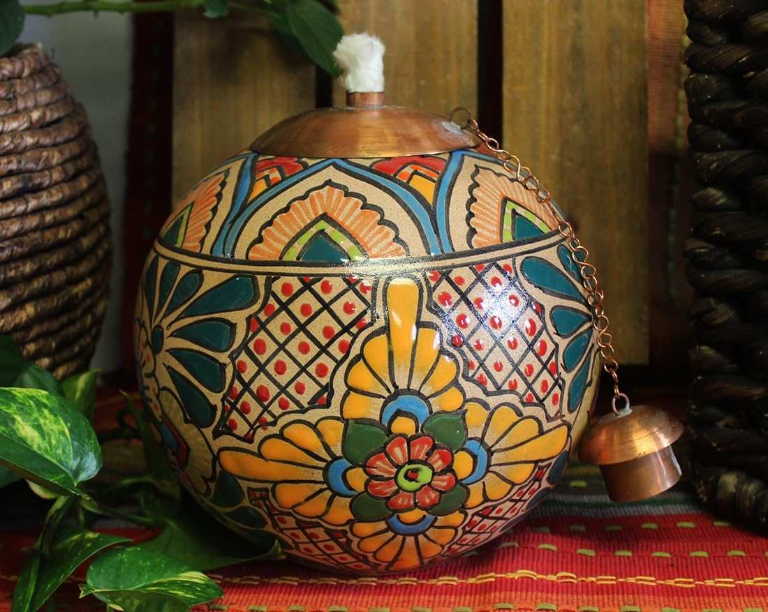 Hand Painted Mexican Table top Torches, Santafe Styles (1)