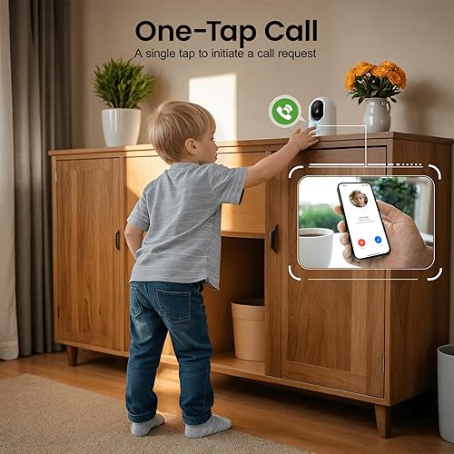 Miniatura 4 de Cámara para bebé 2K - Cámaras de seguridad para el hogar WiFi para interiores a través de una llamada de un solo toque con ancianosbebéniñera,