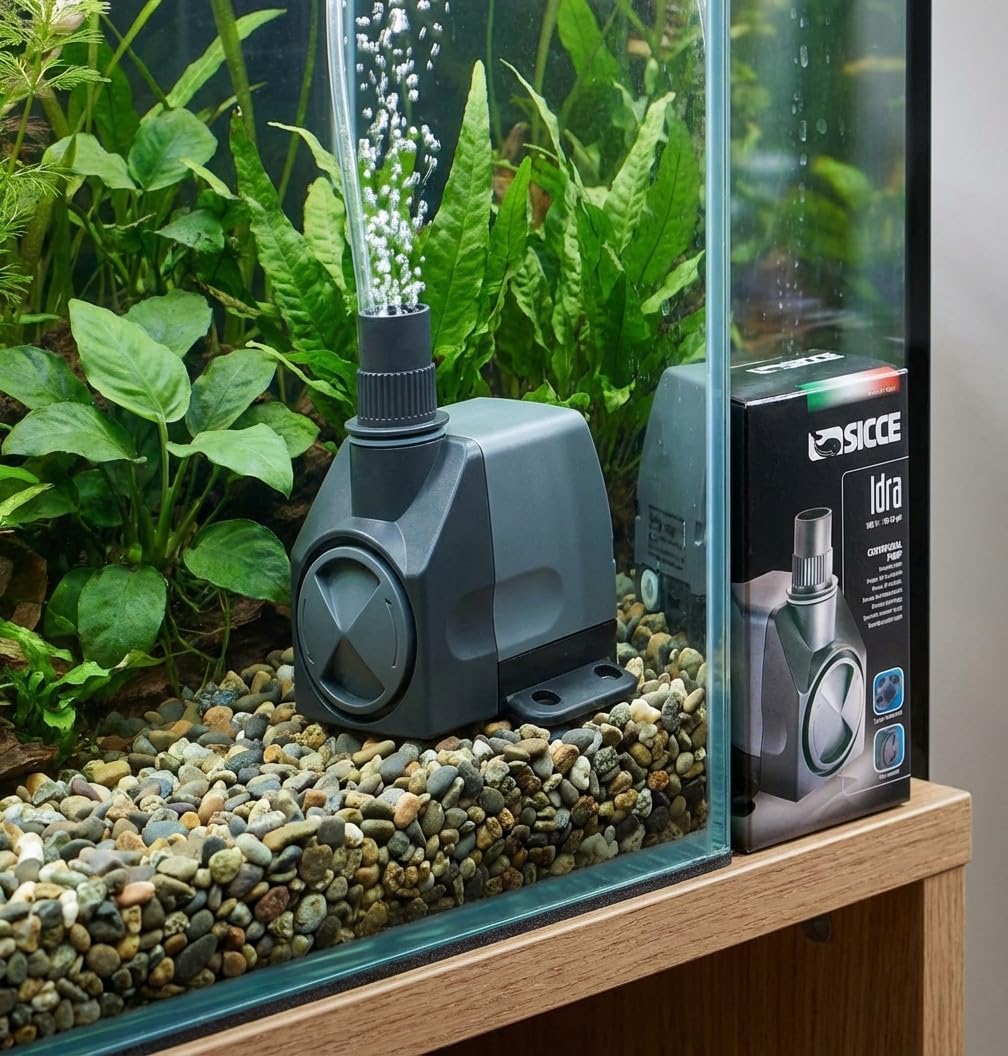 Suinga Pompe Eau Submersible Idra 2,2 m - 1300 l/h Mini Pompe Aquarium, Ajustable Pompe Fontaine pour Étang Fontaine pour Étang Fontaine Réservoir de Poissons, noir