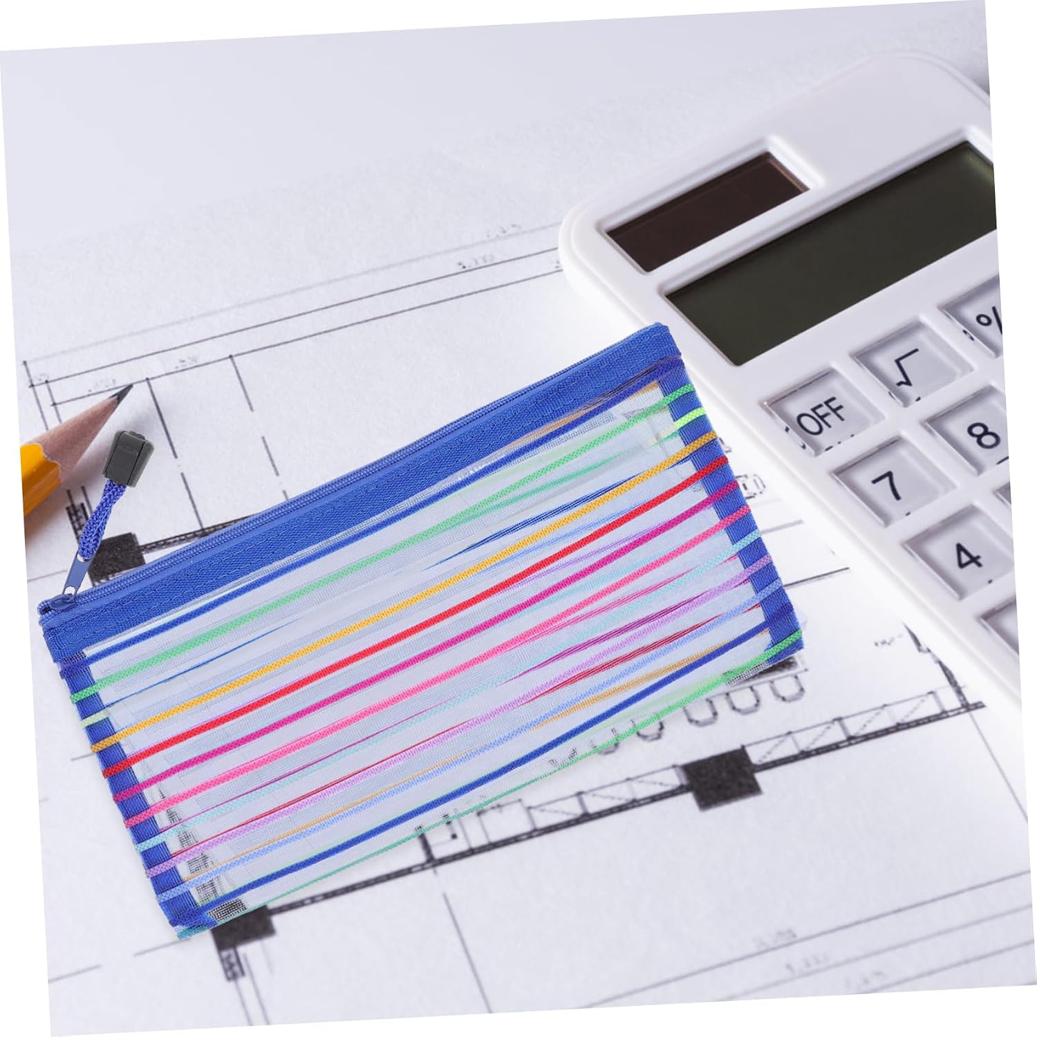 6pcs Pencil Storage Bag Zipper Money Pouches for Cash Material Lottery Ticket Holders