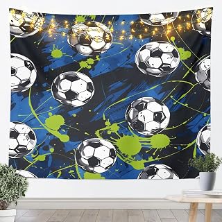 Feelyou Football Tapestry Small 51"x59" Wall Decor | Cool Soccer Tapestries for Living Room Bedroom Decoration Gift for Football Lover Wall Hanging Blanket Art
