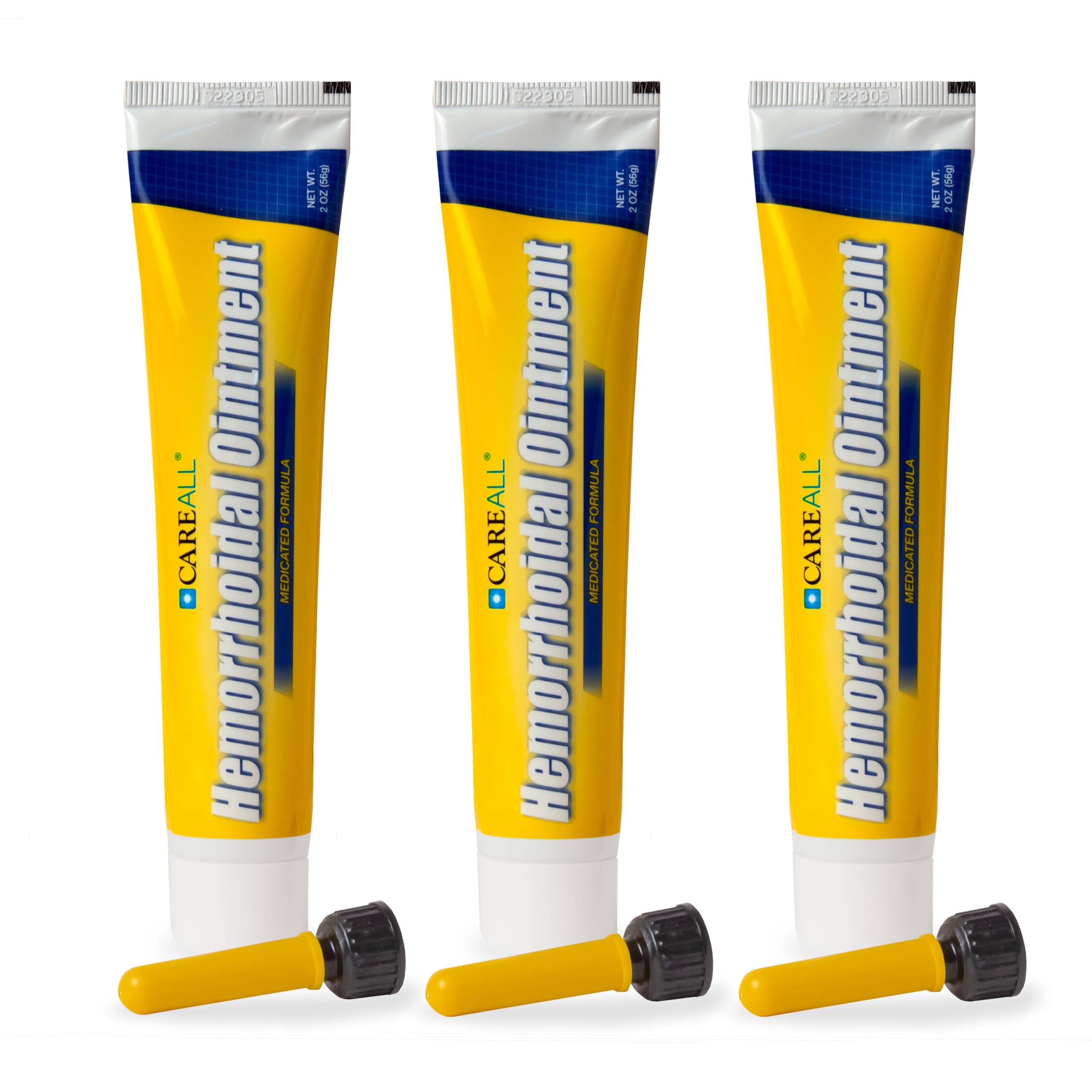 CareAll Hemorrhoidal Ointment 2.0 oz with Applicator (3 Pack). Helps Relieve Burning, Itching, and Discomfort Associated with Inflamed Hemorrhoidal Tissues. Dye, Phthalate, and Fragrance Free