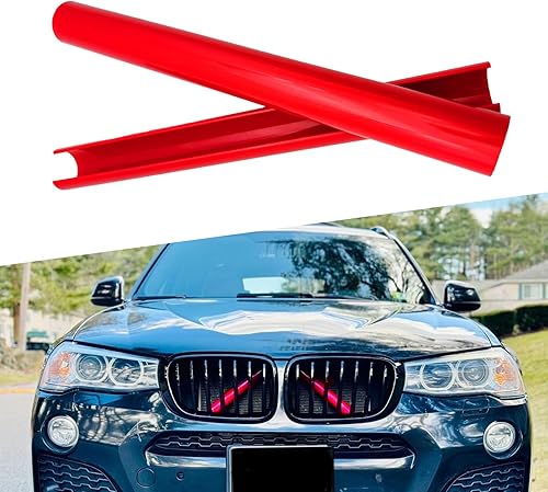ZBGUN 2 piezas de tiras decorativas para parrilla de automóvil, 12.9 x 1.1 pulgadas, impermeables, duraderas, cubiertas de parrilla delantera de