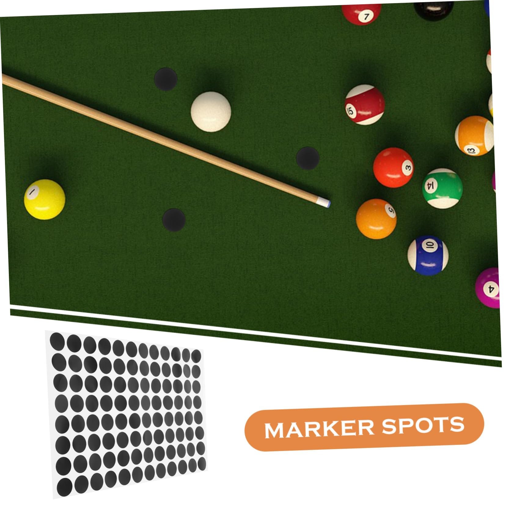 GAROZATION Billiard Ball Positioning Stickers Pool Table Maker Snooker Spot Markers Easy to Use Billiards Supplies