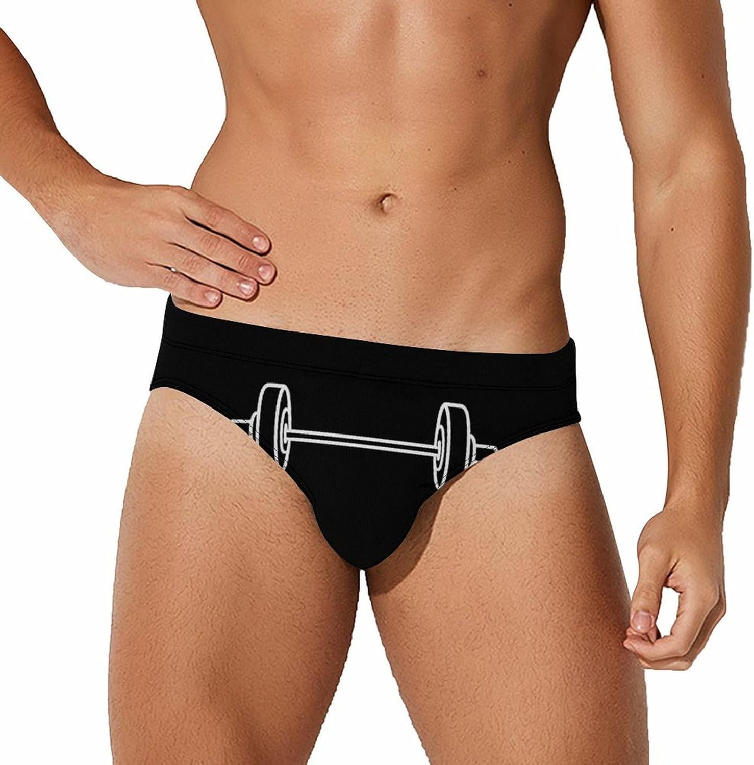 Dumbbell Weight Lifting Mens Swim Briefs Print Bikini Swimwear Sport Swimsuit Surf Shorts Trunks
