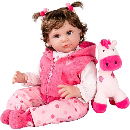 Aori Reborn Baby Girl Dolls - 22 Inch Realistic Lifelike Newborn - Handmade Soft Vinyl Girl Doll with Feeding Accessories | Weighted Cuddly Baby Toddler Gift Set for Kids 3+