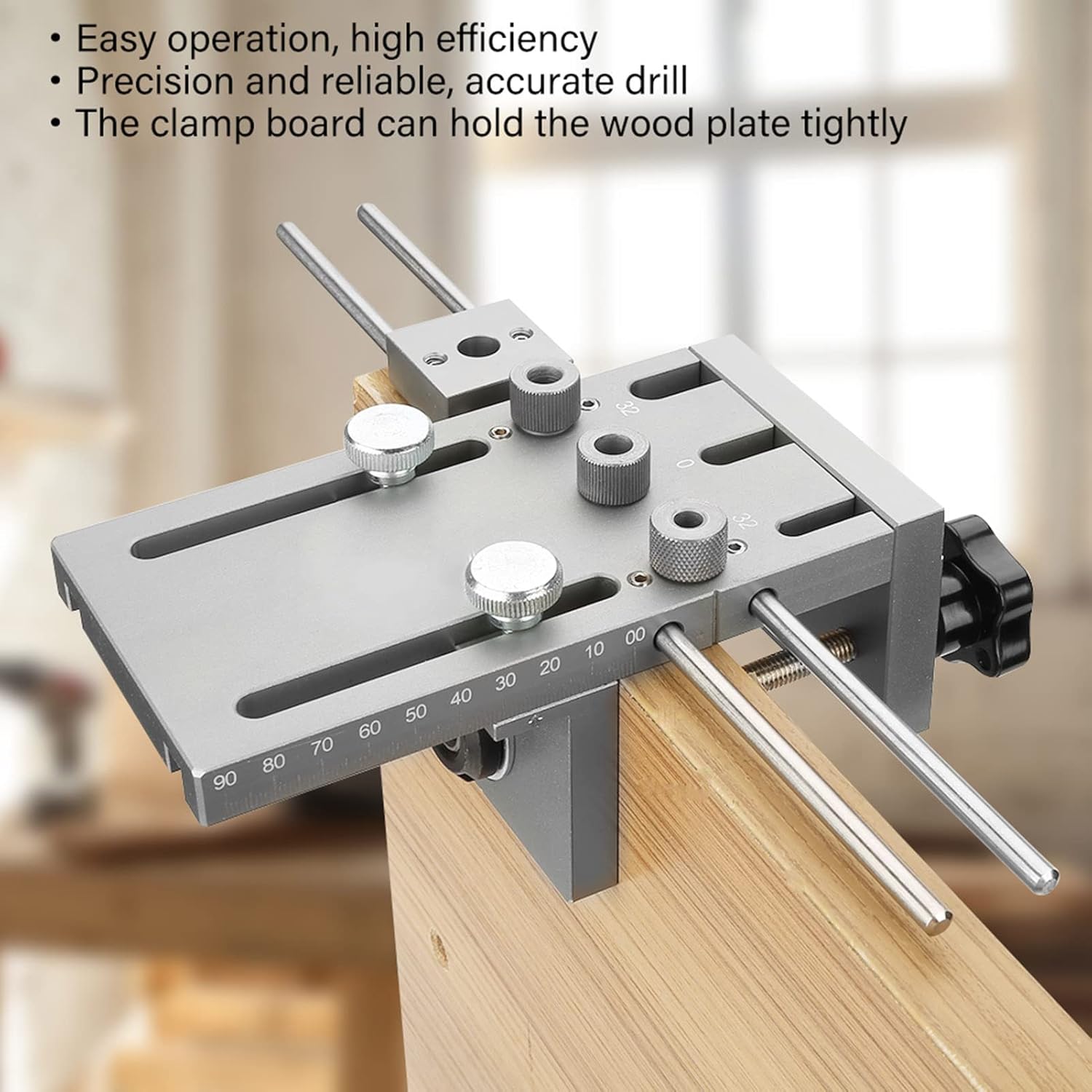 Premium Dowelling Jig Drill Guide Tool, Self Centering, 3 in 1, Longlasting Durability, for DIY Woodworking