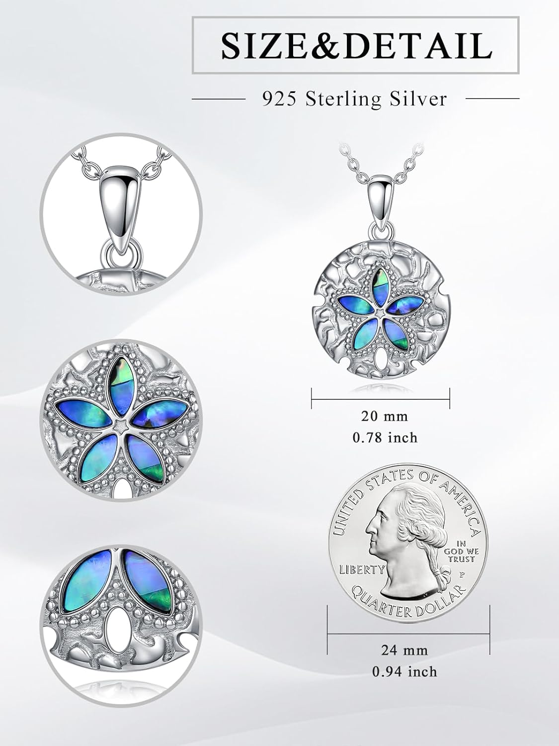 Ocean Animal Necklace Seahorse/Shark/Starfish/Sea Turtles/Sand Dollar/Dolphin Necklace 925 Sterling Silver Beach Ocean Jewelry for Women Ocean Lovers