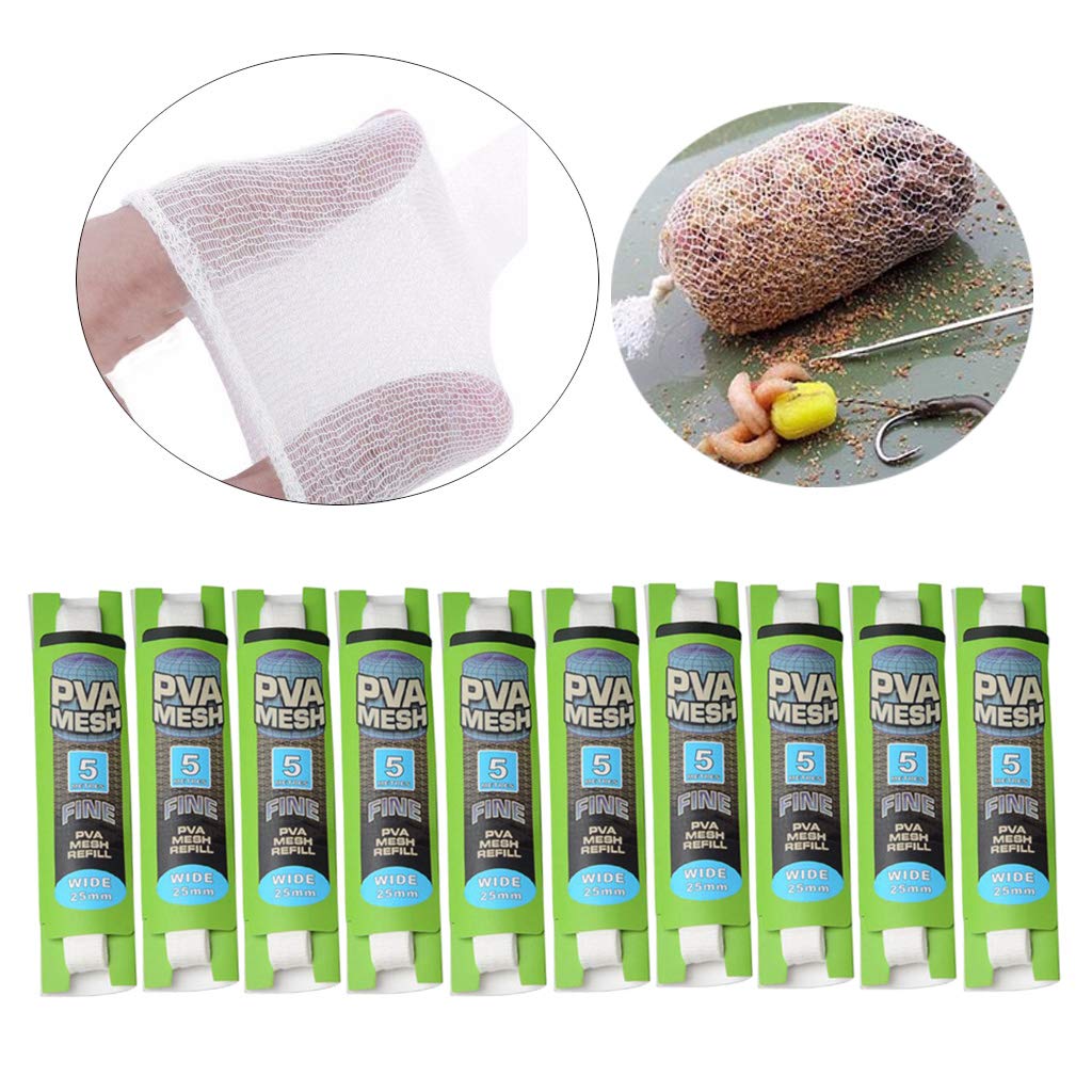 Qianly Filet de Pêche Universel en Filet Soluble dans l'eau PVA, 10 X 25 Mm, 5 M, pour Appâts Solides