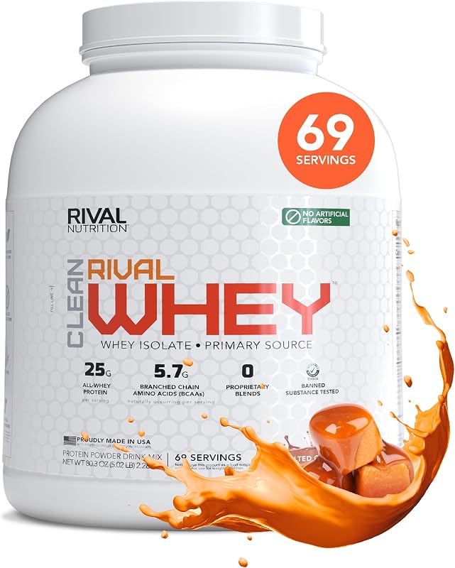 Rival Nutrition Clean Rival Whey Protein Powder (Salted Caramel, 5 lb)