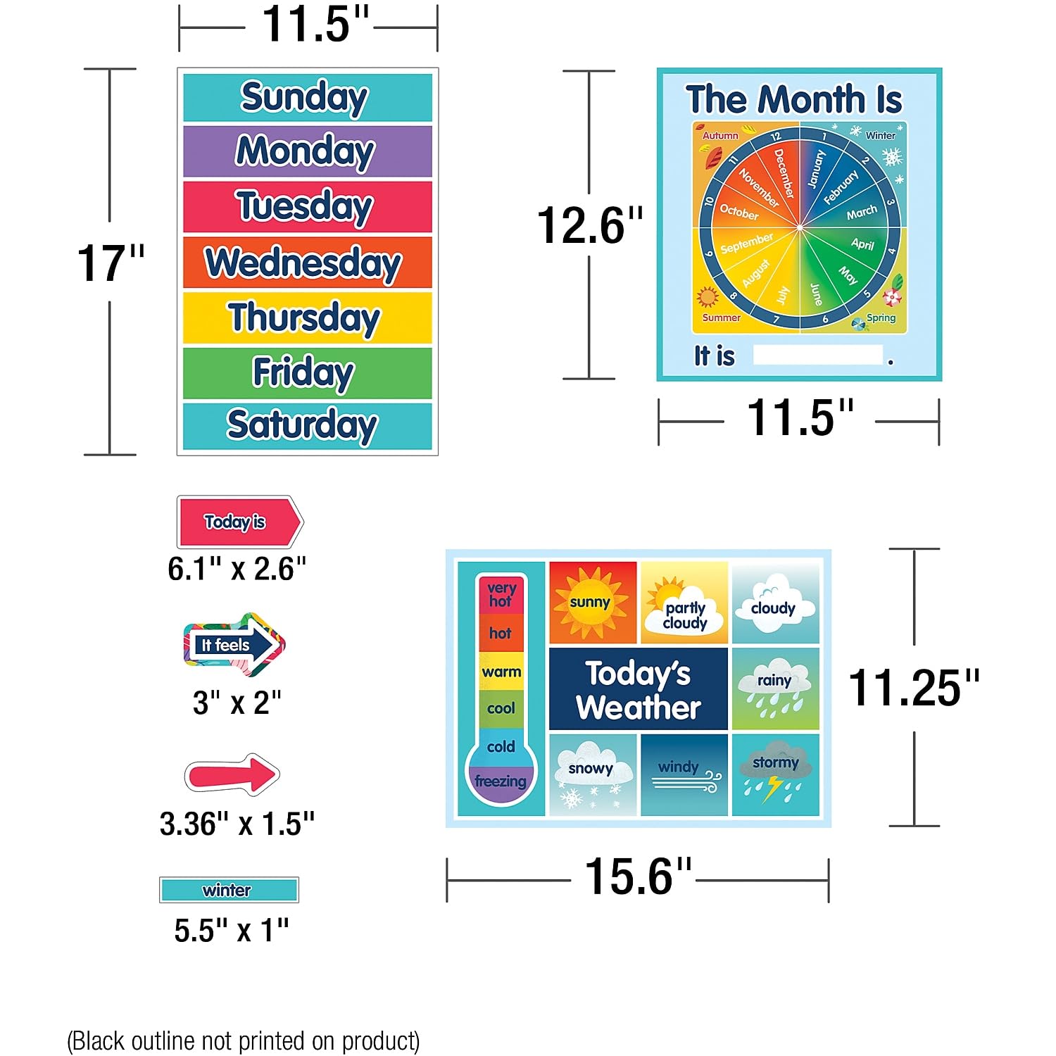 Carson Dellosa One World Calendar Bulletin Board Set Monthly Wall ...